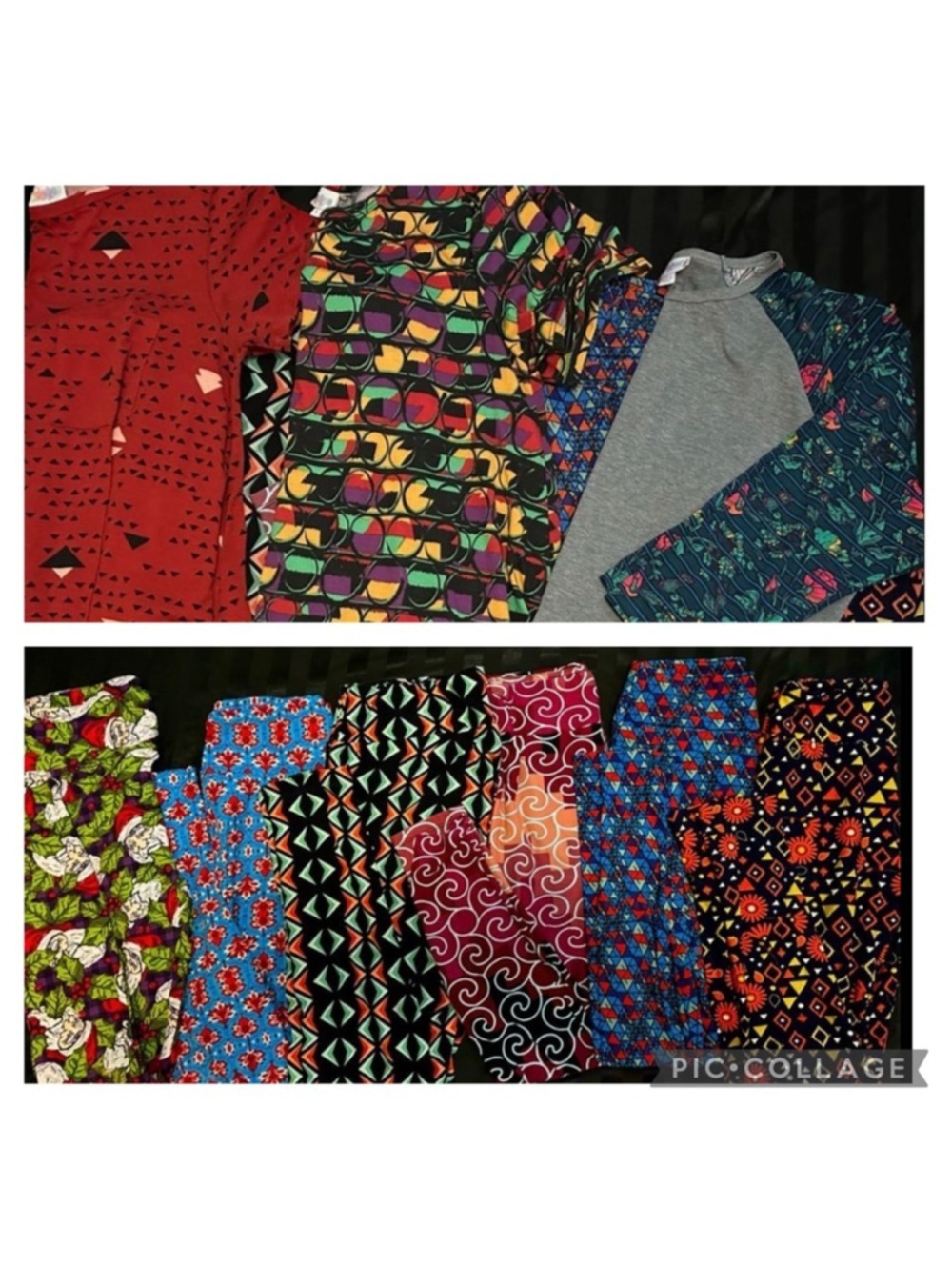 Reseller 10 item Bundle LuLaRoe - 6 leggings OS , 2 dresses. I baseball tee